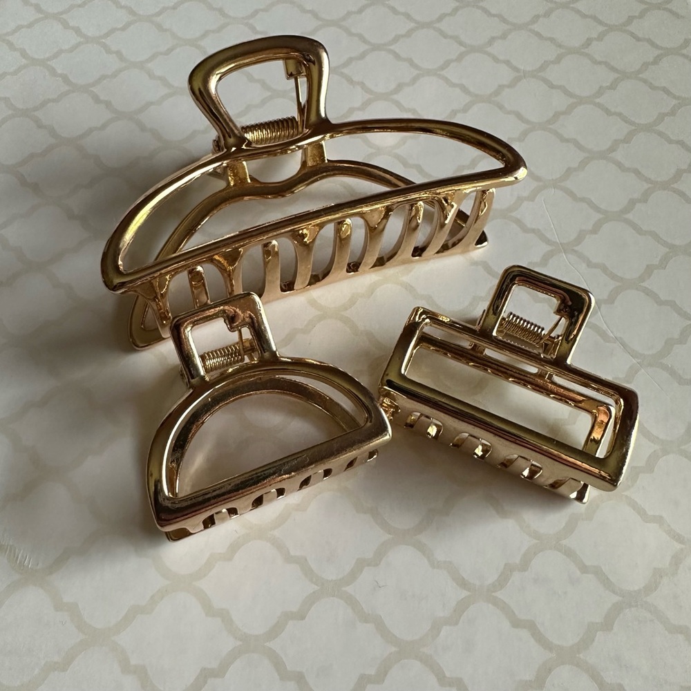 Kitsch Gold Open Shape Claw Clips